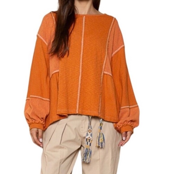 POL Sweater Contrast Pattern 
Sweater -Boho Top Large NWT Boutique - Picture 9 of 10